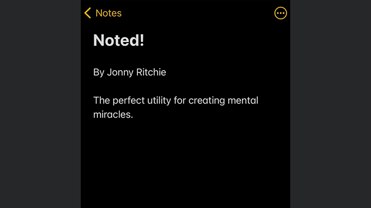 【Murphy's Magic DL】Noted by Jonny Ritchie video DOWNLOAD
