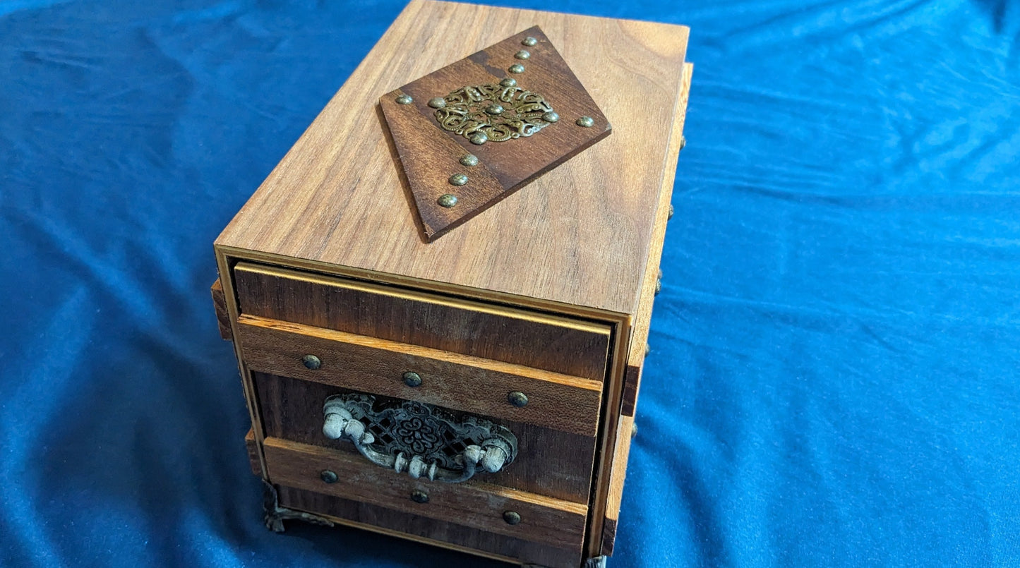 【中古:状態A】木製引き出し箱