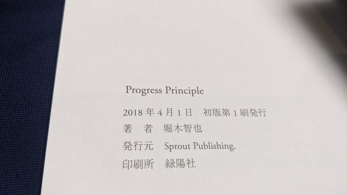 【中古:状態A】progress principle