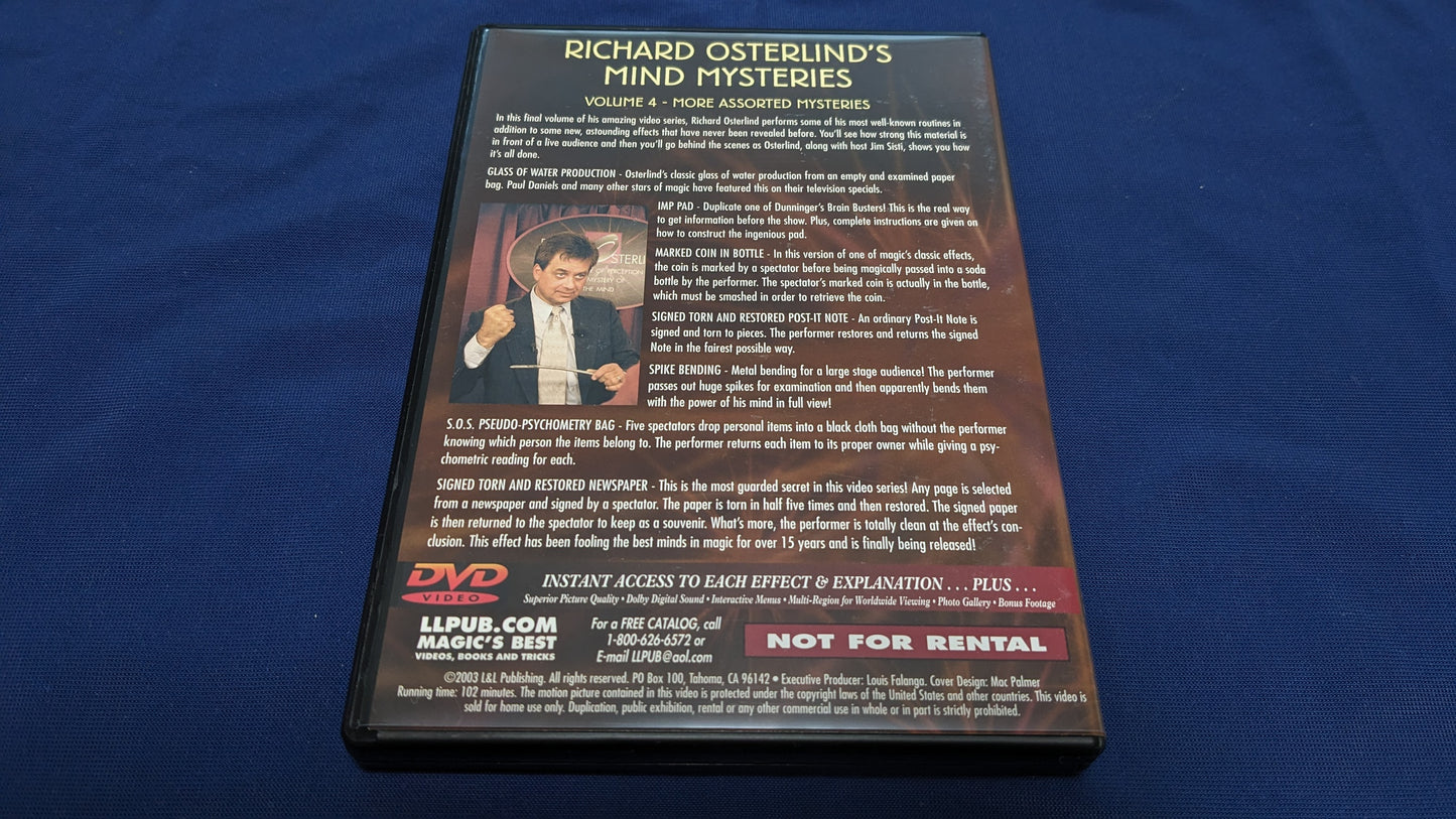 【中古:状態A】Mind Mysteries Vol 4 by Richard Osterlind