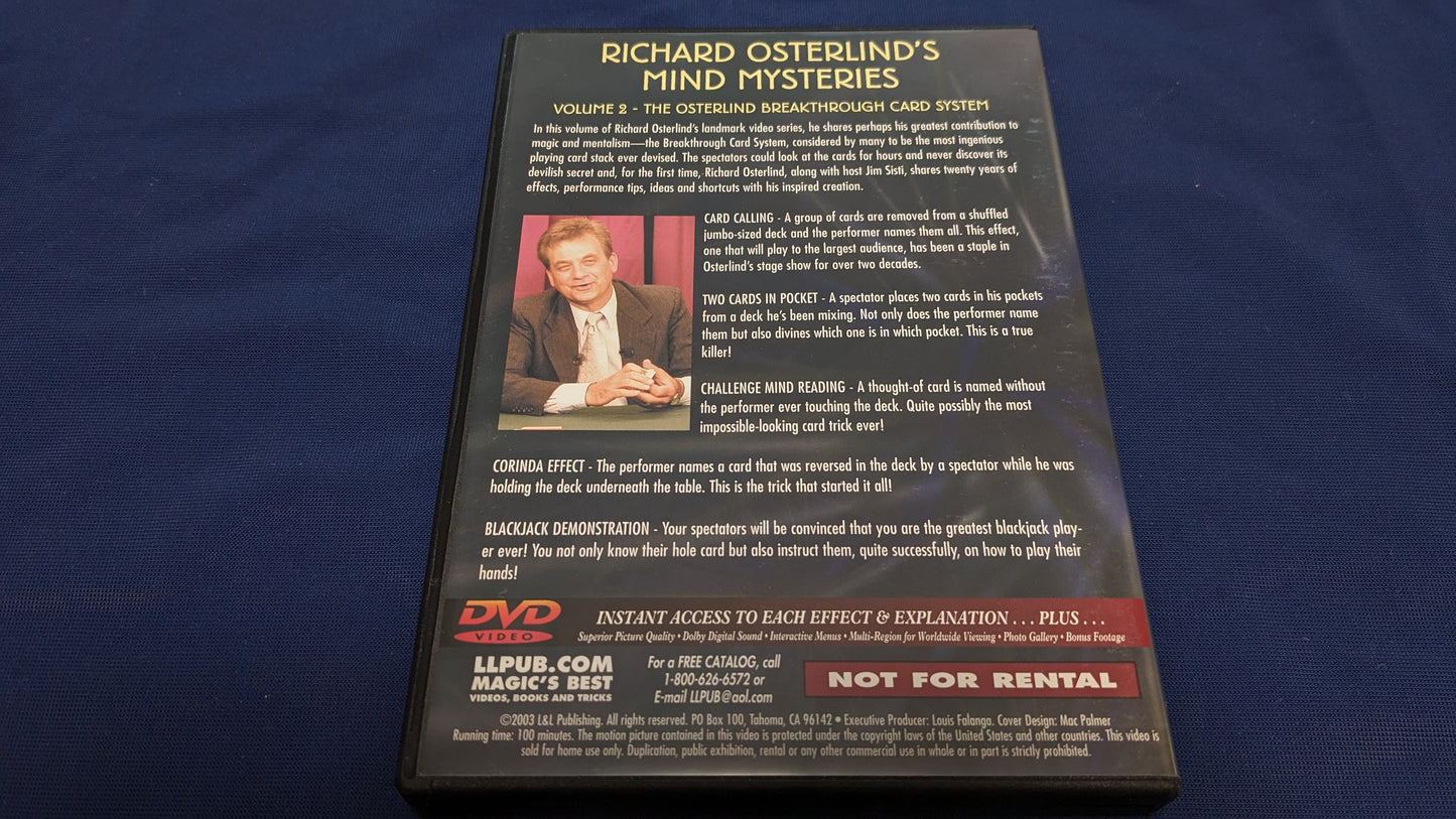 【中古:状態A】Mind Mysteries Vol 2 by Richard Osterlind