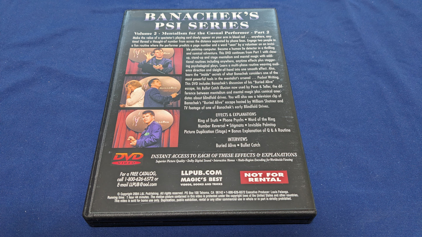 【中古:状態A】Banachek's PSI Series Vol 2 - DVD