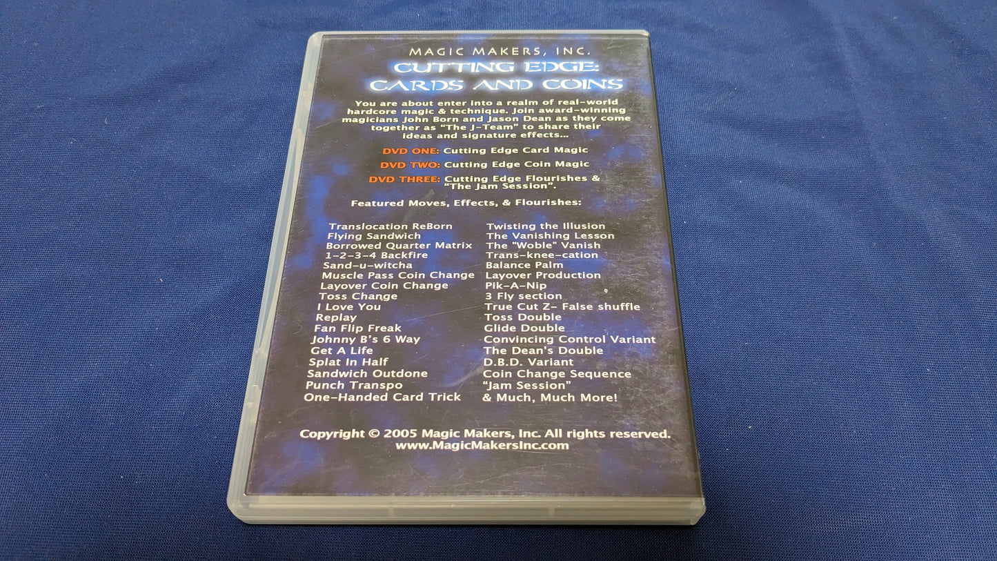 【中古:状態A】Cutting Edge Cards and Coins with Jason Dean and John Born (3 DVDs)