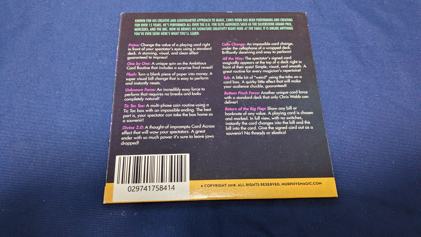【中古:状態A】At The Table Live Lecture - Chris Webb January 3rd 2018 DVD