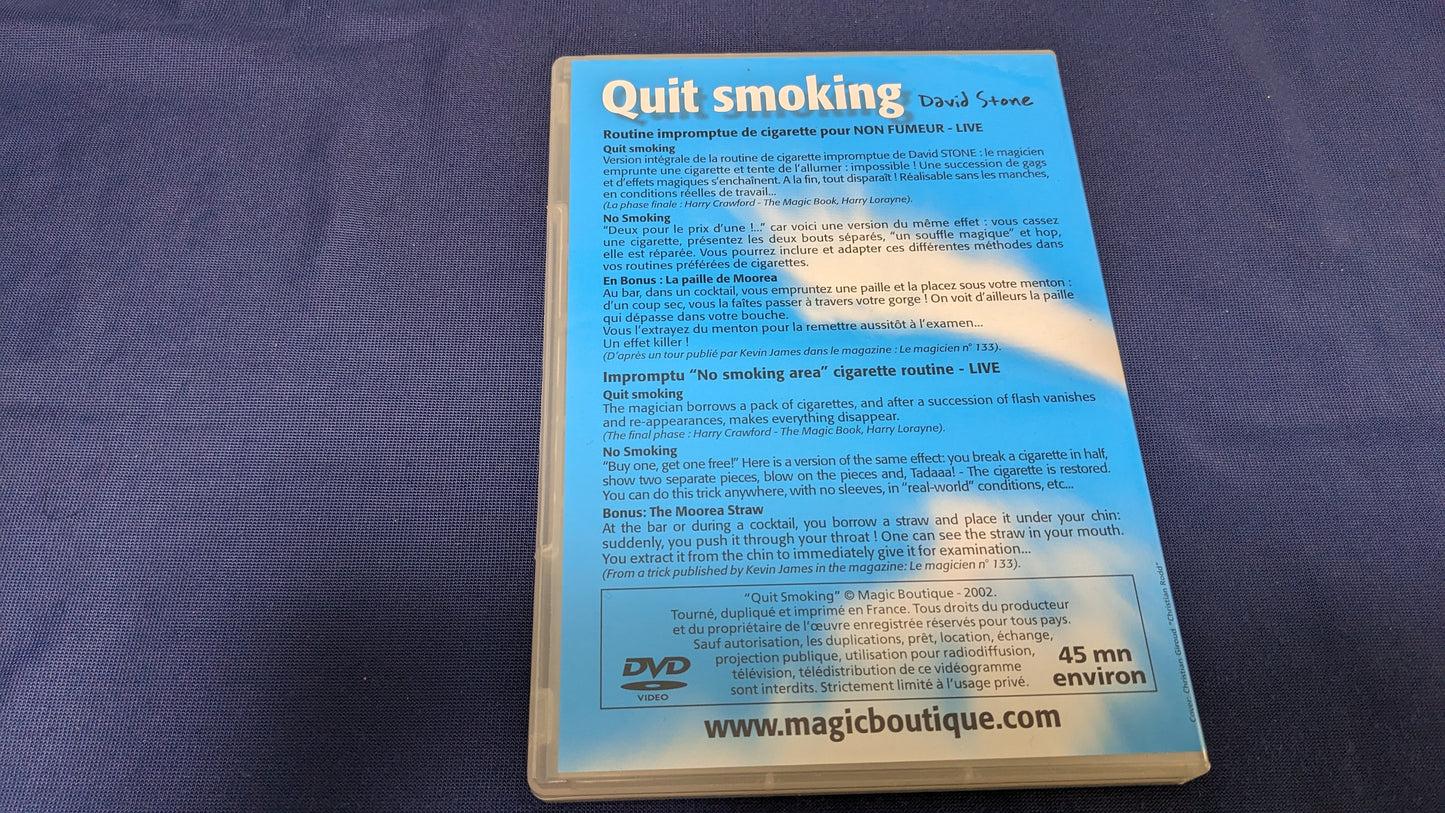 【中古:状態B】Quit Smoking David Stone DVD