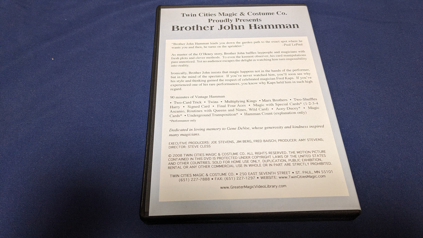 【中古:状態A】Brother John Hamman The Greater Magic Video Library Vol.38 Brother John Hamman