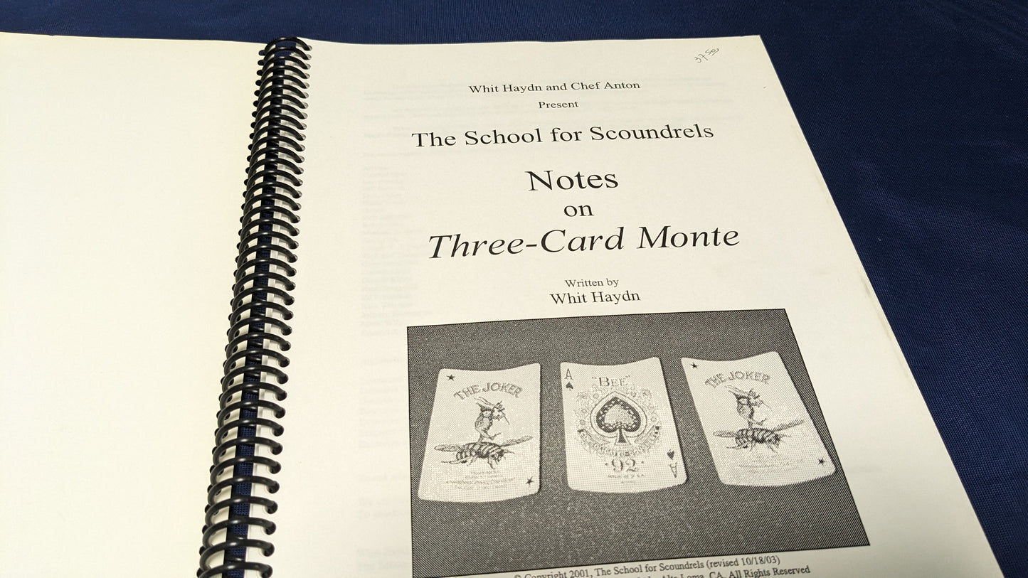 【中古:状態A】Notes On Three-Card Monte