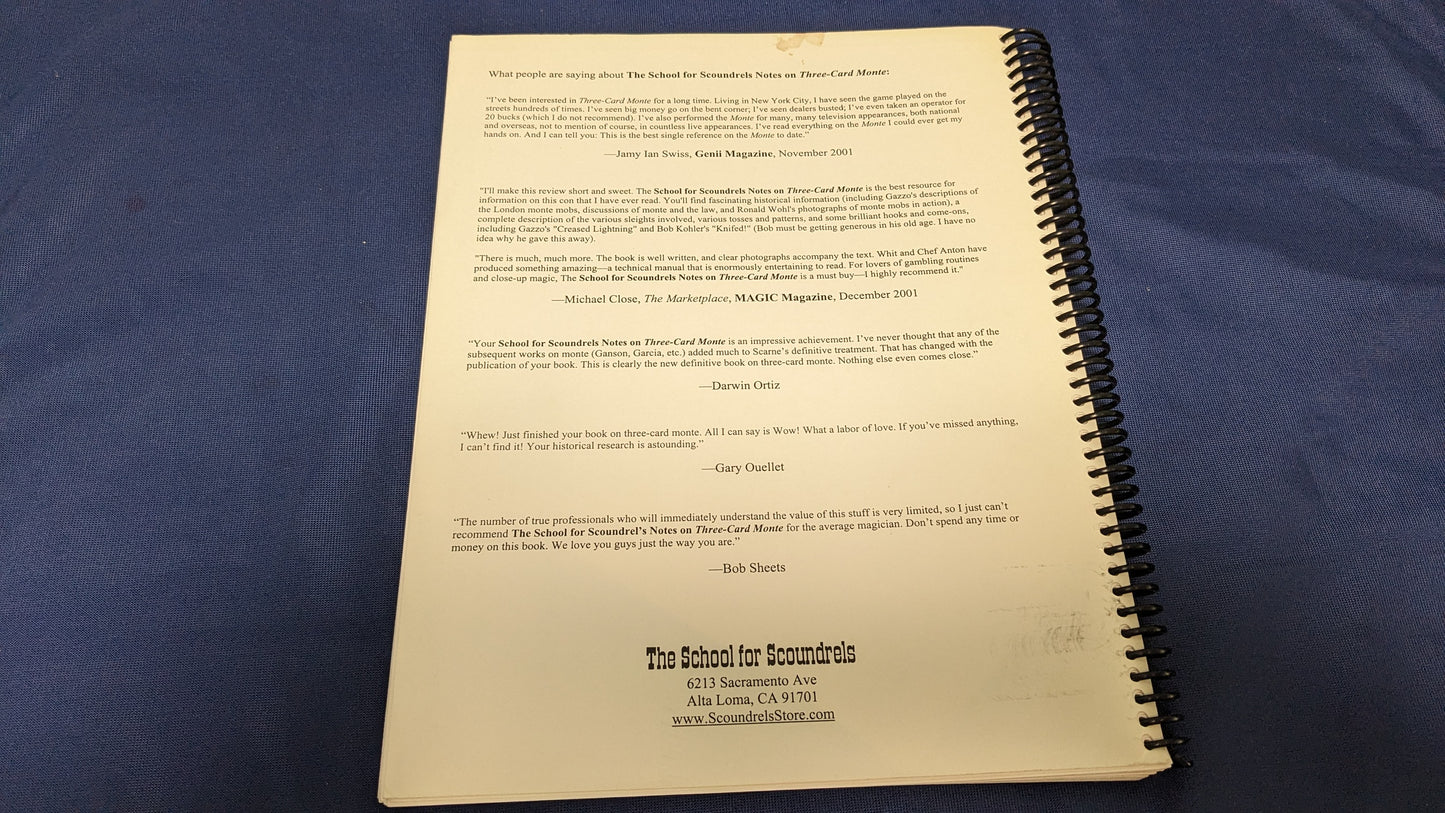 【中古:状態A】Notes On Three-Card Monte