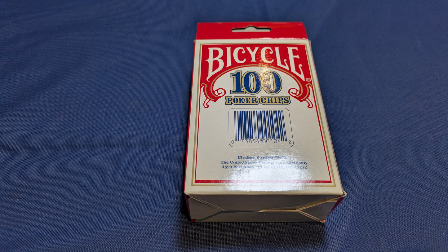 【中古:状態A】BICYCLE バイスクル ポーカーチップ (白・赤・青・100枚入り)