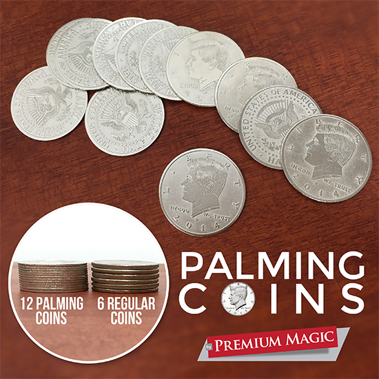 【新品】パーミングコインセット(ハーフダラーデザイン、12枚)Palming Coin Set (U.S. Half design /12 piece)