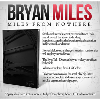 【Murphy's Magic DL】『マイルズ・フロム・ノーウェア・レクチャー・ノーツ』 ブライアン・マイルズ / Miles from Nowhere Lecture Notes (with Bonus Tricks Online) by Bryan Miles - eBook