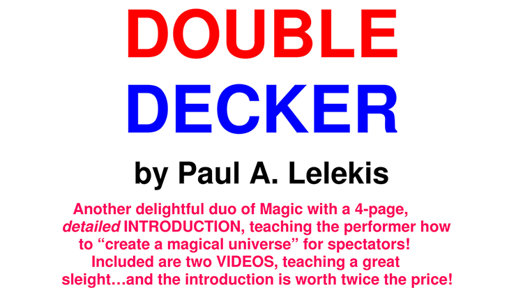 【Murphy's Magic DL】『ダブルデッカー』 ポール・A・レレキス / DOUBLE DECKER by Paul A. Lelekis Mixed Media DOWNLOAD