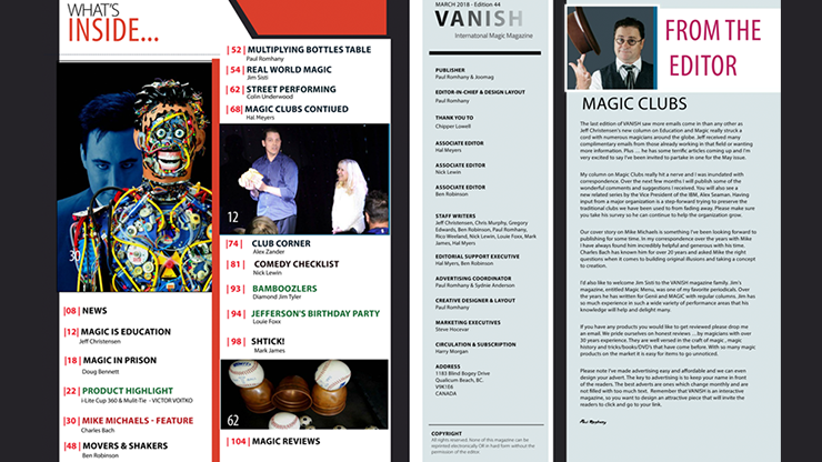 【Murphy's Magic DL】 『バニッシュマガジン44』 マーフィーズマジック / Vanish Magazine #44 eBook DOWNLOAD