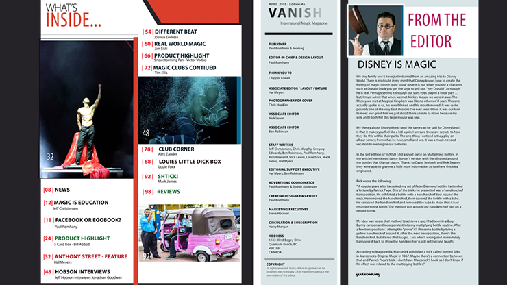 【Murphy's Magic DL】 『バニッシュマガジン45』 マーフィーズマジック / Vanish Magazine #45 eBook DOWNLOAD