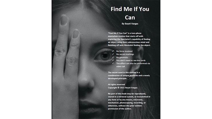【Murphy's Magic DL】Find Me If You Can by Boyet Vargas ebook DOWNLOAD