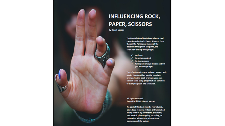 【Murphy's Magic DL】Influencing Rock Paper Scissors by Boyet Vargas ebook DOWNLOAD