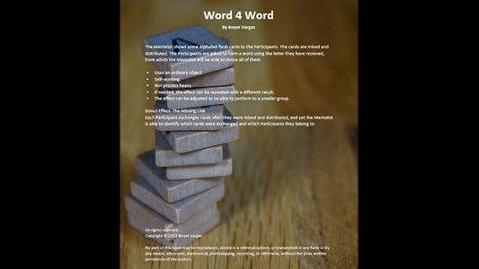 【Murphy's Magic DL】 『ワード・フォー・ワード』 ボイエット・バルガス / TFCM Presents - Word 4 Word by Boyet Vargas ebook DOWNLOAD