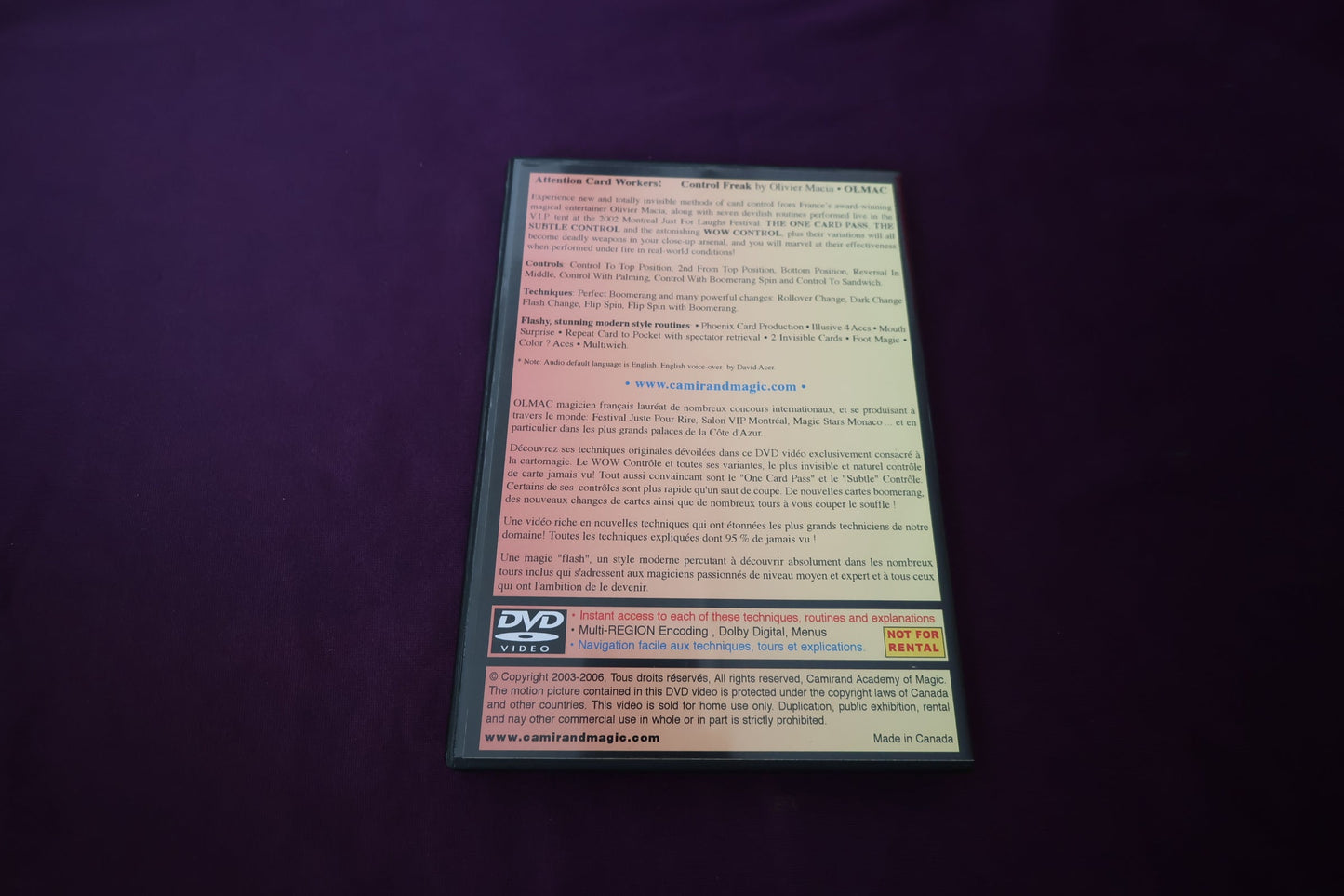 【中古：状態A】CONTROL FREAK by OLMAC