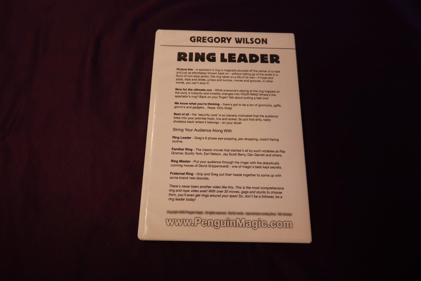 【中古：状態A】RING LEADER by GREGORY WILSON