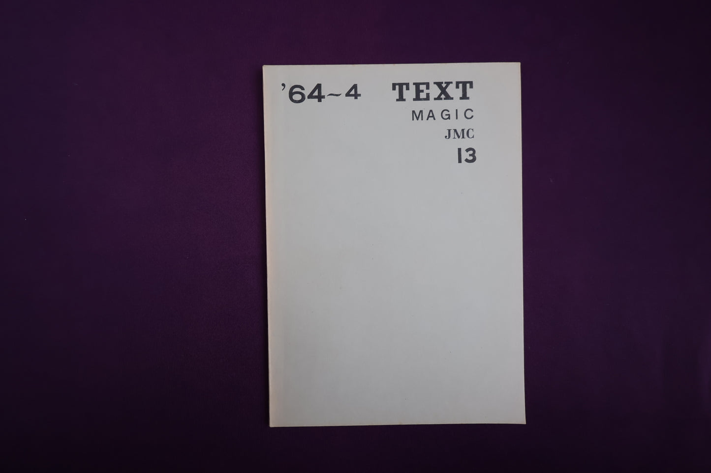 【中古：状態D】TEXT MAGIC JMC １３