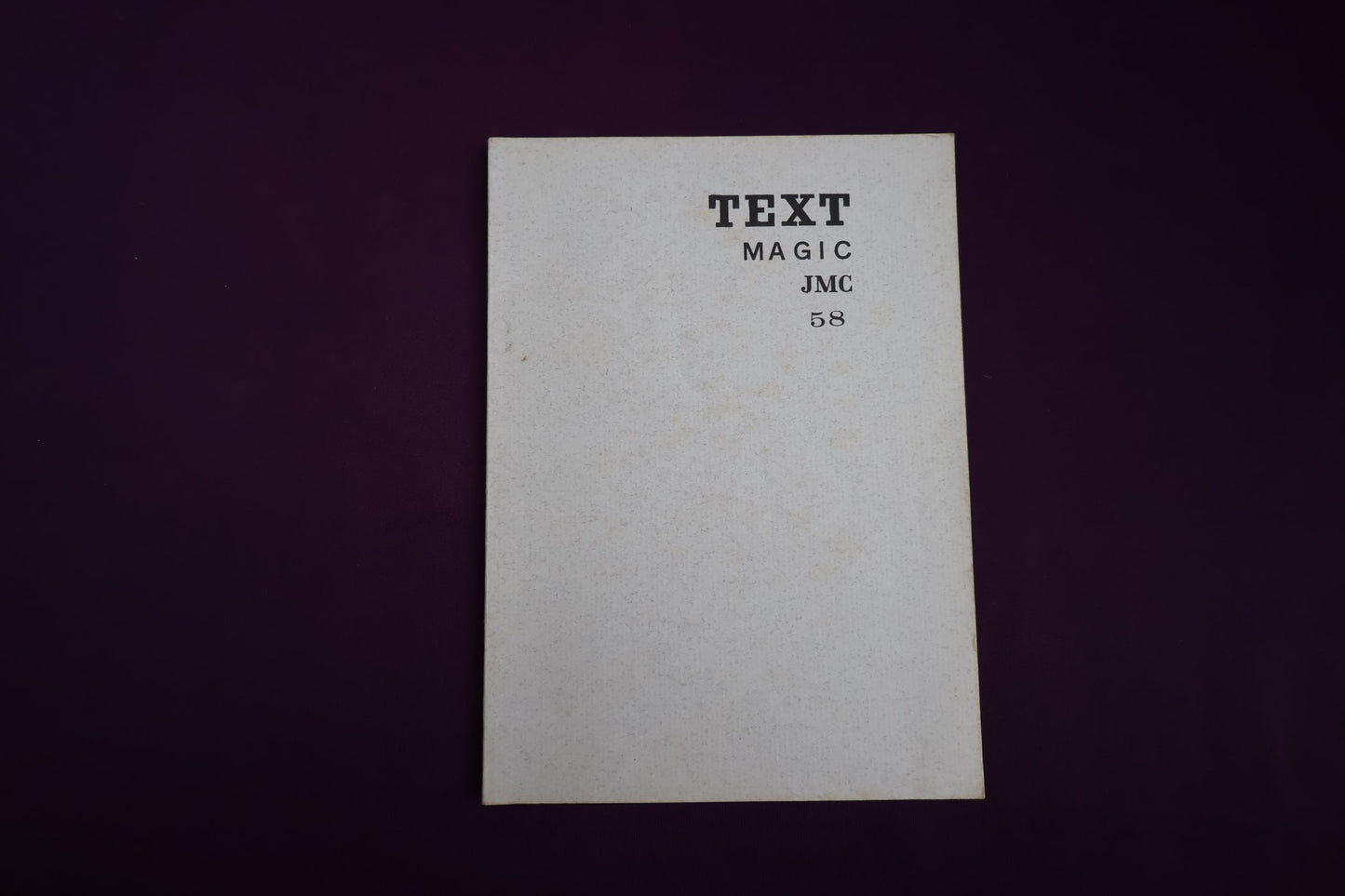 【中古：状態D】TEXT MAGIC JMC ５８