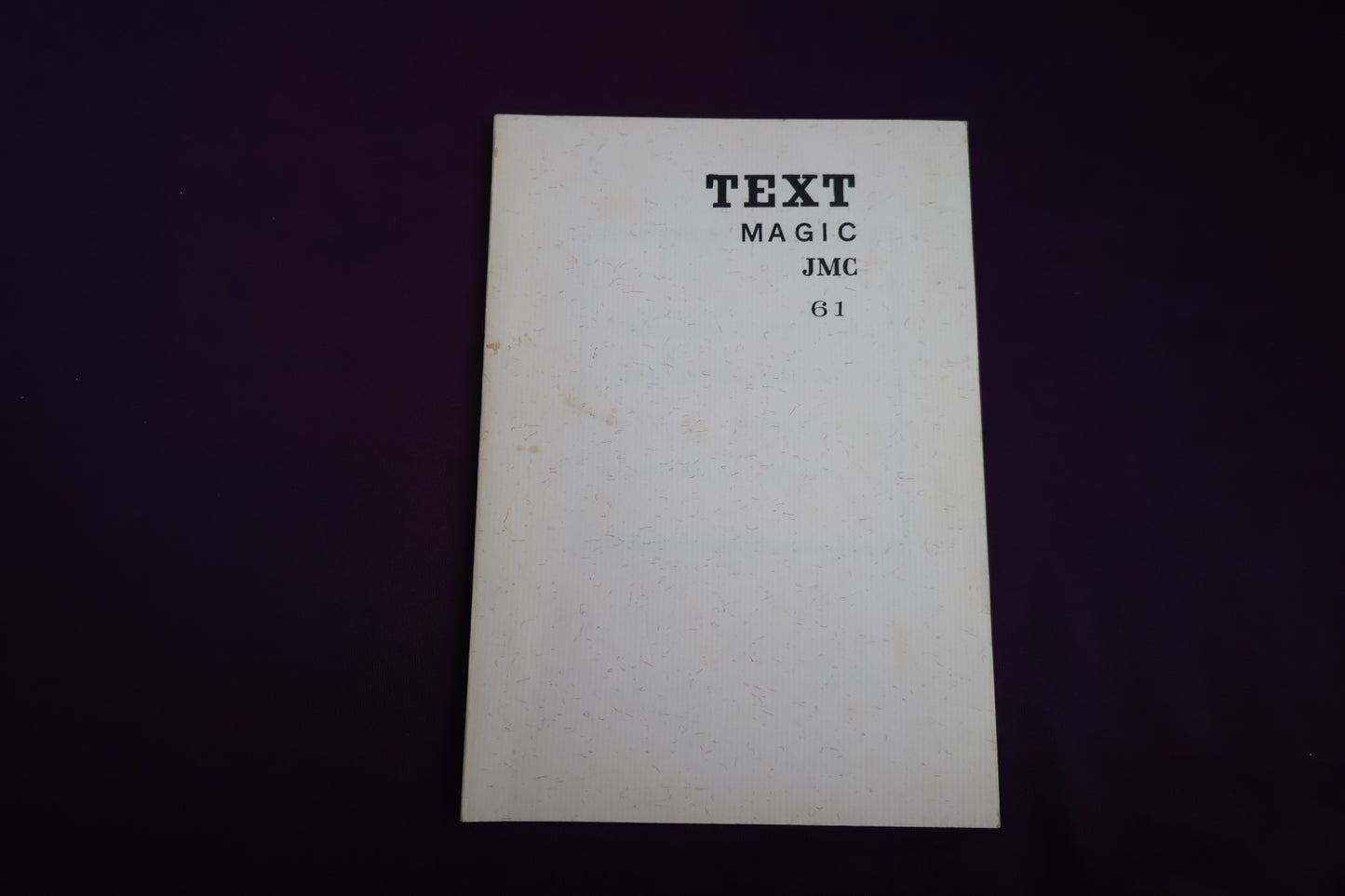 【中古：状態D】TEXT MAGIC JMC ６１