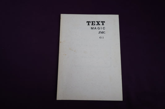 【中古：状態D】TEXT MAGIC JMC ６１