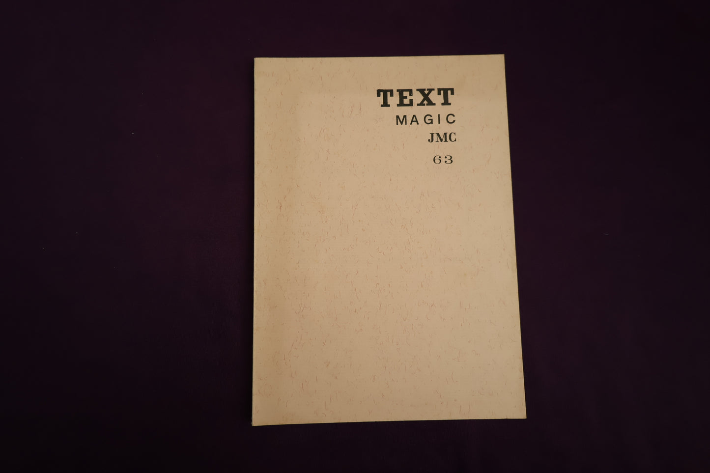 【中古：状態D】TEXT MAGIC JMC ６３