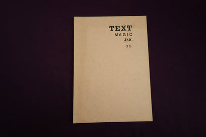 【中古：状態D】TEXT MAGIC JMC ６３