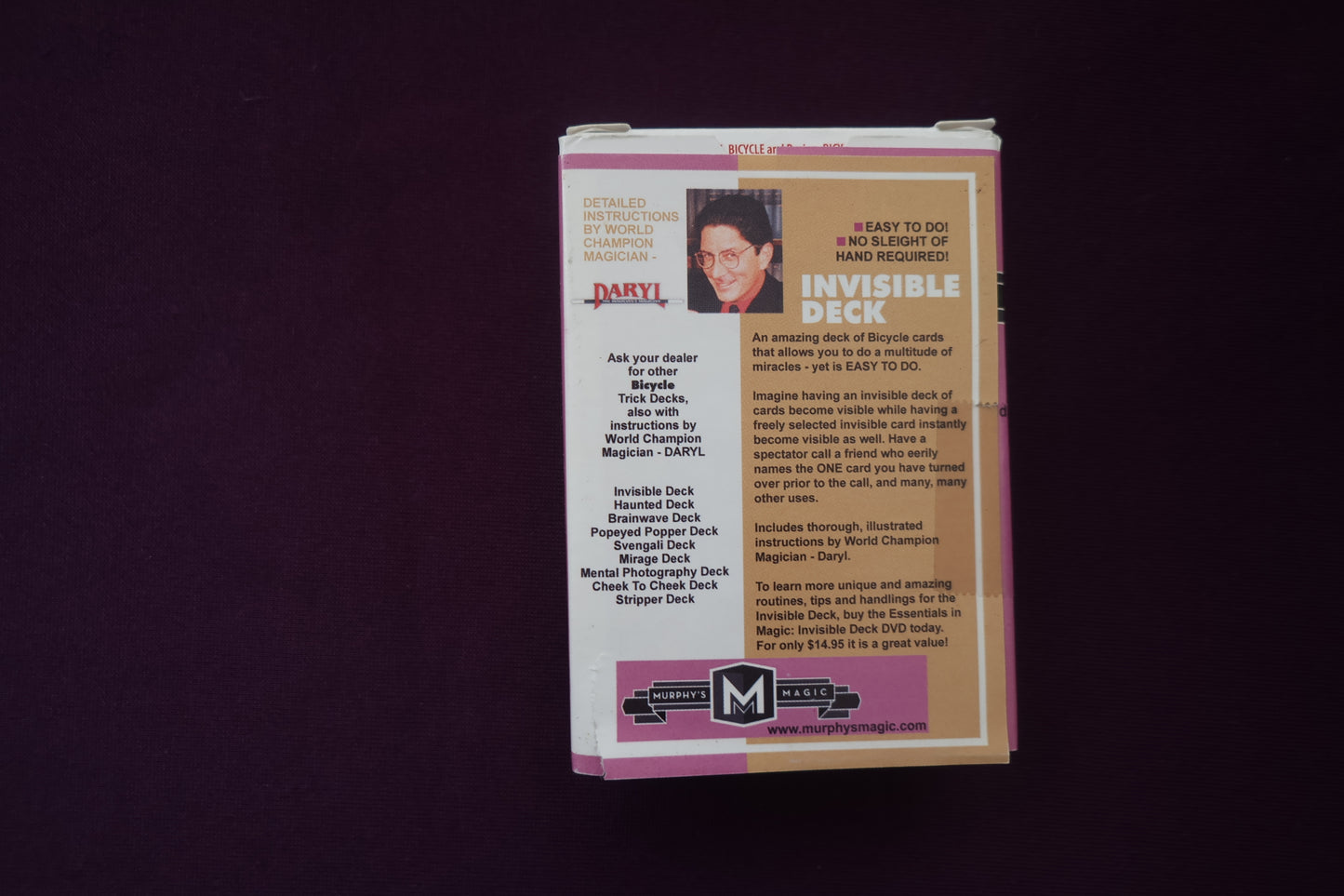 【中古：状態B】BICYCLE TRICK DECKS INVISIBLE DECK