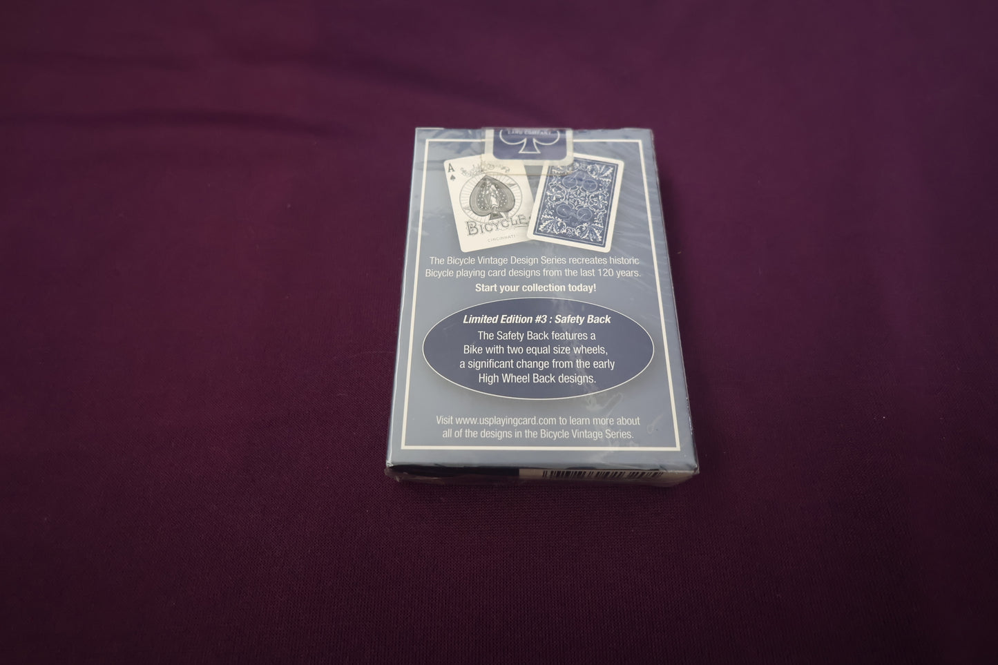 【中古：状態S】BICYCLE safety BACK（青 ）ヴィンテージデザイン1892-1943