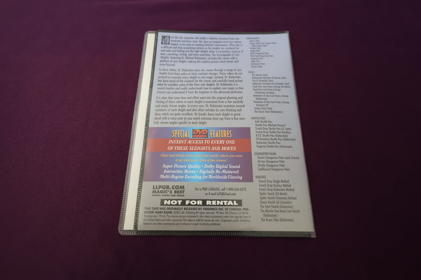 【中古：状態A】ENCYCLOPEDIA OF COIN SLEIGHTS Vol.1