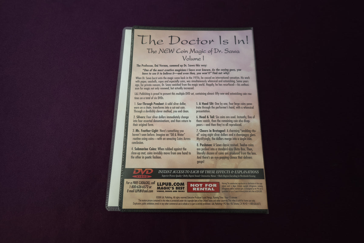 【中古：状態A】The NEW Coin Magic of Dr.Sawa Vol.1