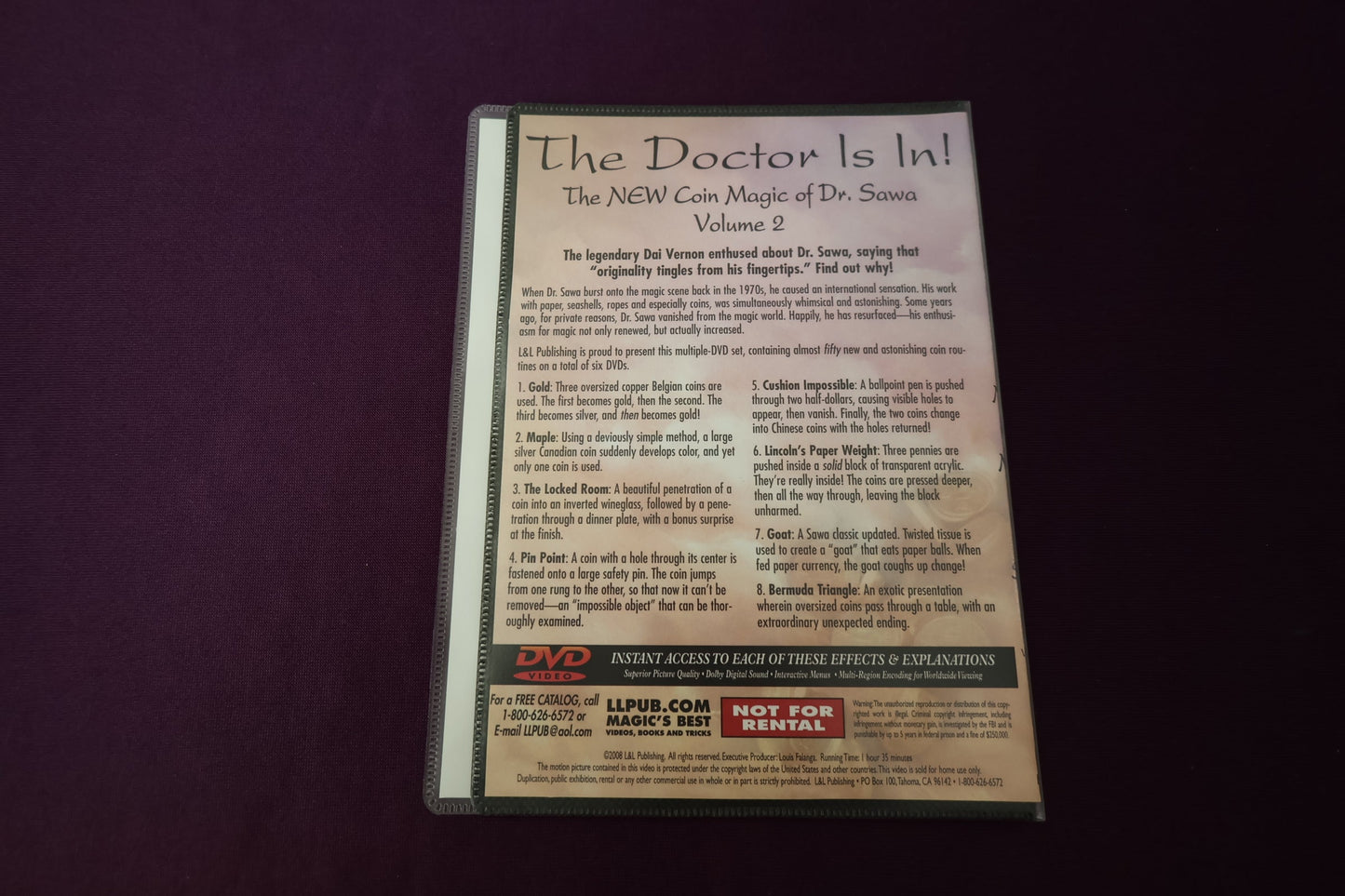 【中古：状態A】The NEW Coin Magic of Dr.Sawa Vol.2