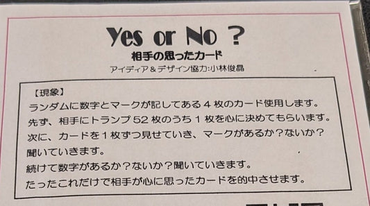 【中古：状態A】Yes or No? 相手の思ったカード