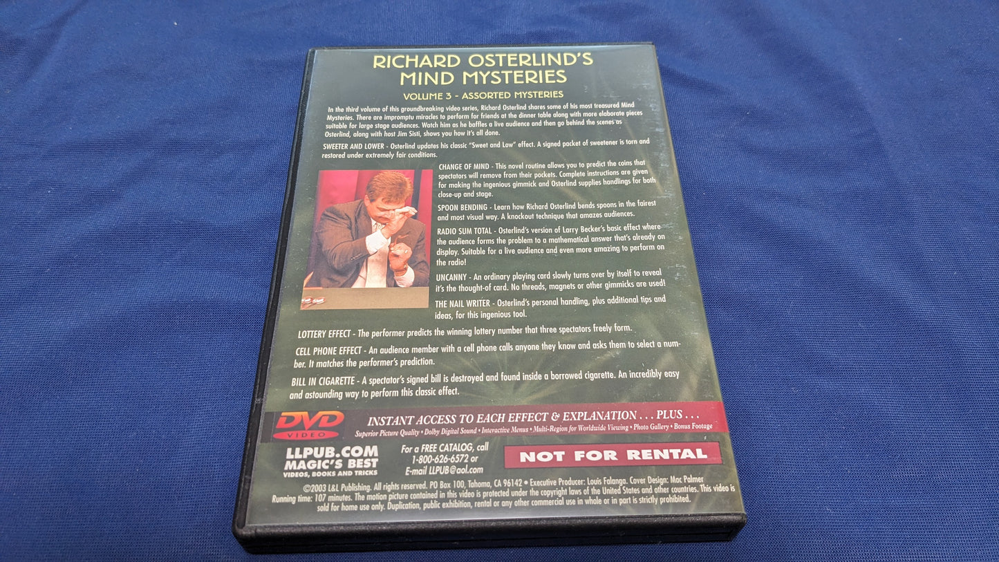 【中古：状態A】Mind Mysteries Vol 3 by Richard Osterlind