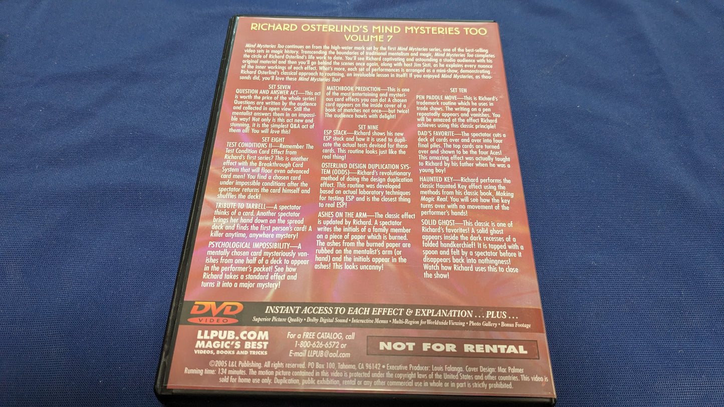 【中古：状態A】Mind Mysteries Vol 7 by Richard Osterlind