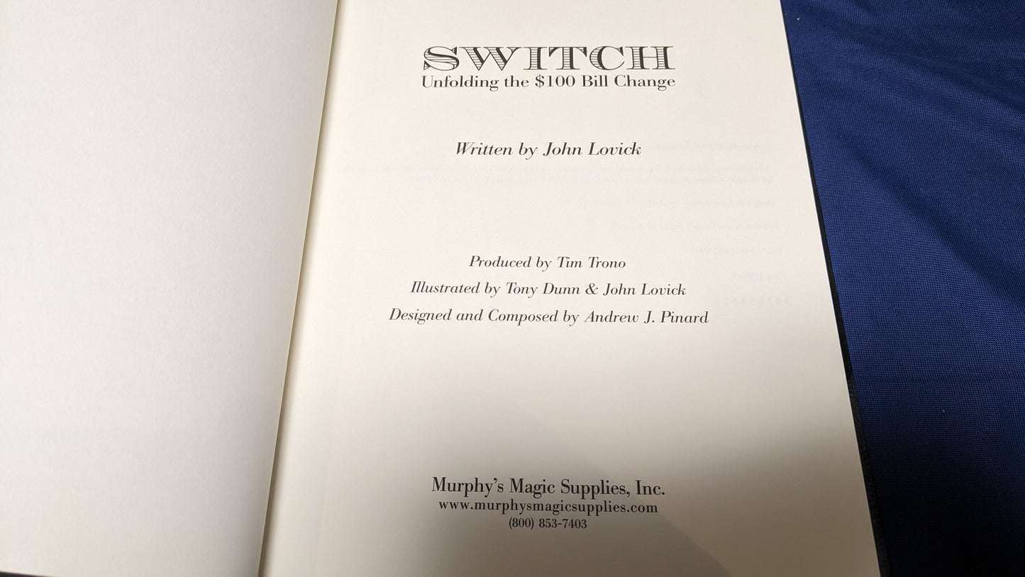 【中古：状態A】SWITCH - Unfolding The $100 Bill Change by John Lovick